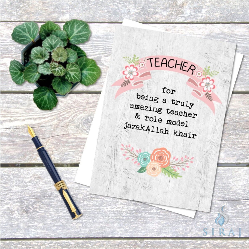 JazakAllah Khair Amazing Teacher Card - The Craft Souk